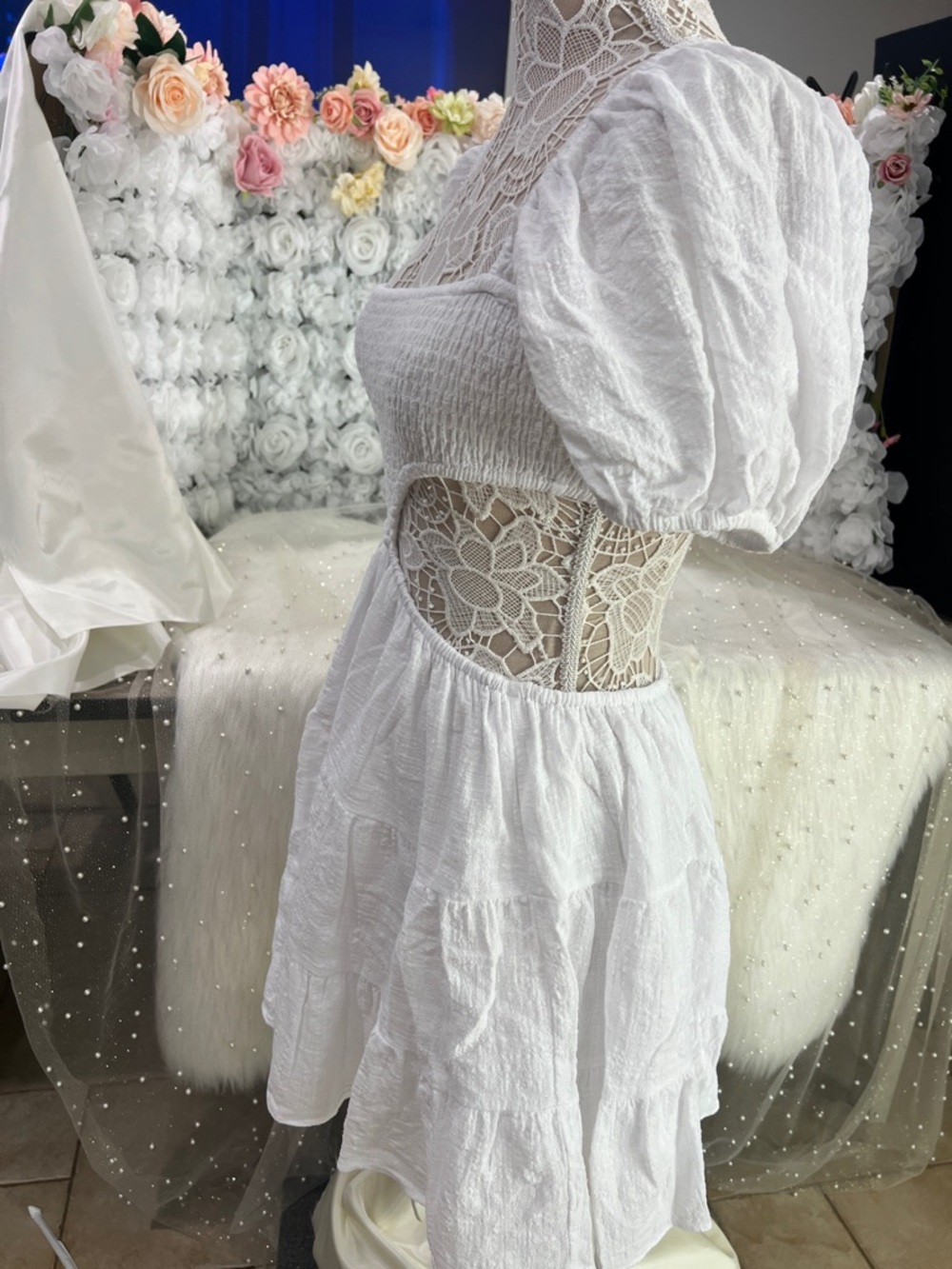 Olivaceous White Sundress 100 cotton - Picture 6 of 14